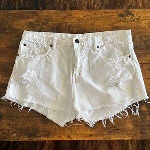 Denim & Supply Ralph Lauren White Frayed Jean Shorts
